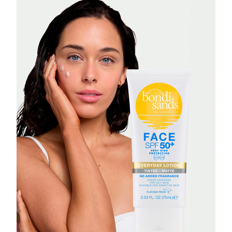 Bondi Sands face sunscreen SPF 50+ tinted matte 75ml (British brand)