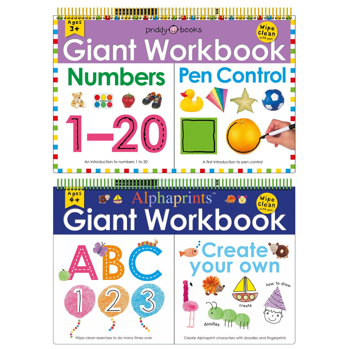Roger Priddy giant spiral wipe-clean workbook - British product