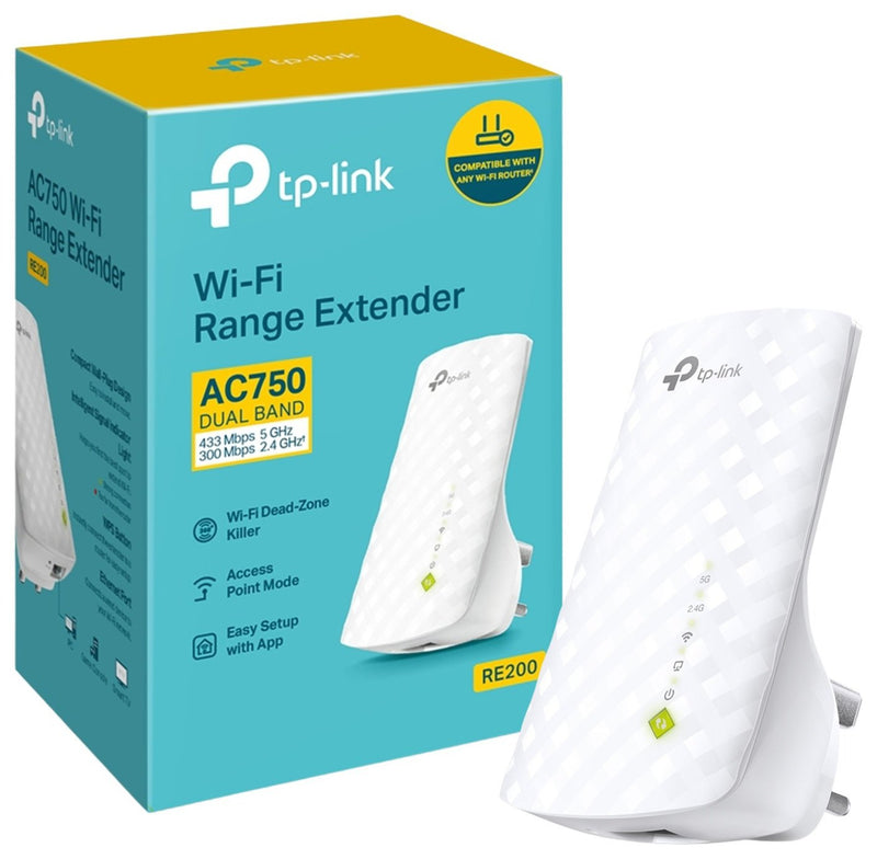TP-Link RE200 AC750 Wi-Fi range extender (British brand)