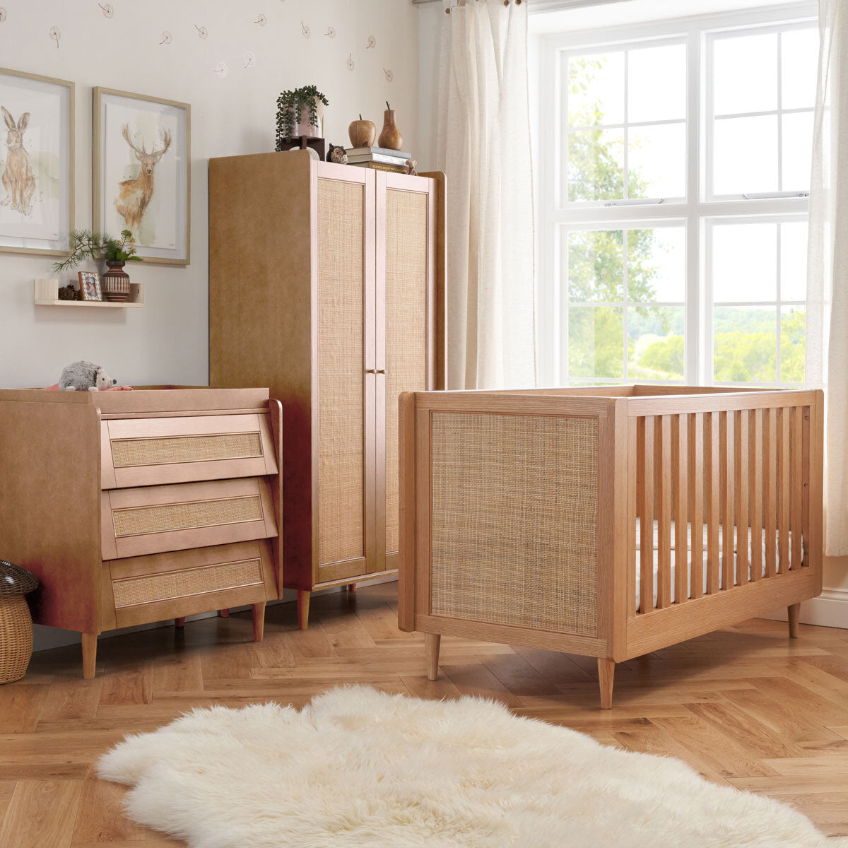 Tutti Bambini Japandi 4 Piece Nursery Set, Light Oak Finish GOODS Costco UK