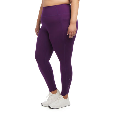 Danskin Dame Høy Midje Active Tights i Svart, Blå og Plomme