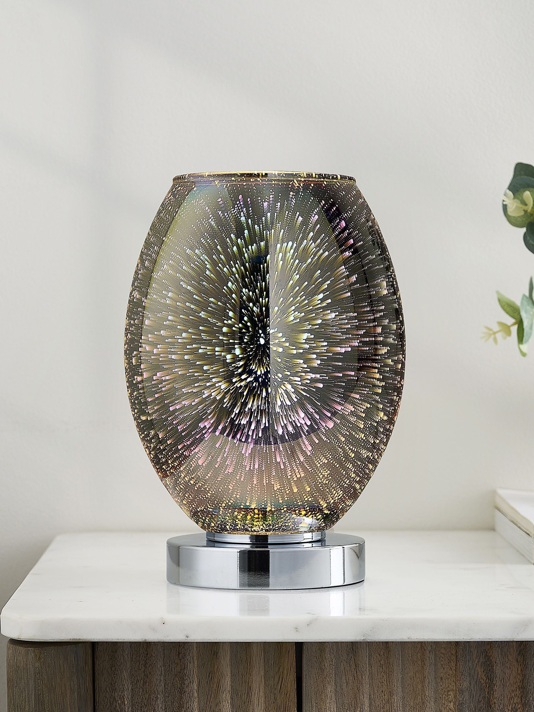 Gallery Home Sarah Touch Table Lamp holographic glass 24cm - British product