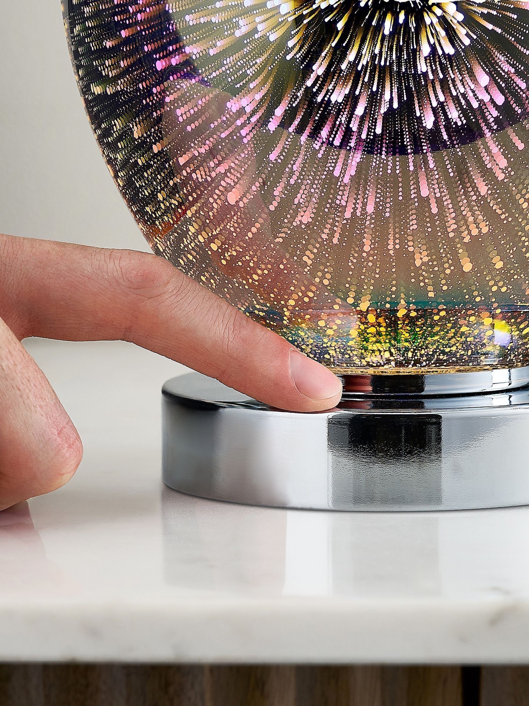 Gallery Home Sarah Touch Table Lamp holographic glass 24cm - British product