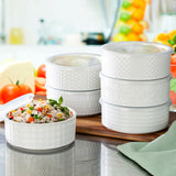 Signature Housewares Stoneware Bowls with Lids, 6 Pack in 2 Colours GOODS Costco UK