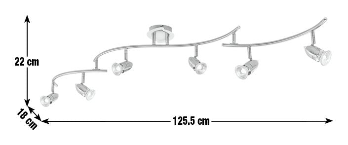 Argos Home Norton 6 light folding ceiling bar in chrome - British product