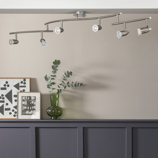 Argos Home Norton 6 light folding ceiling bar in chrome - British product