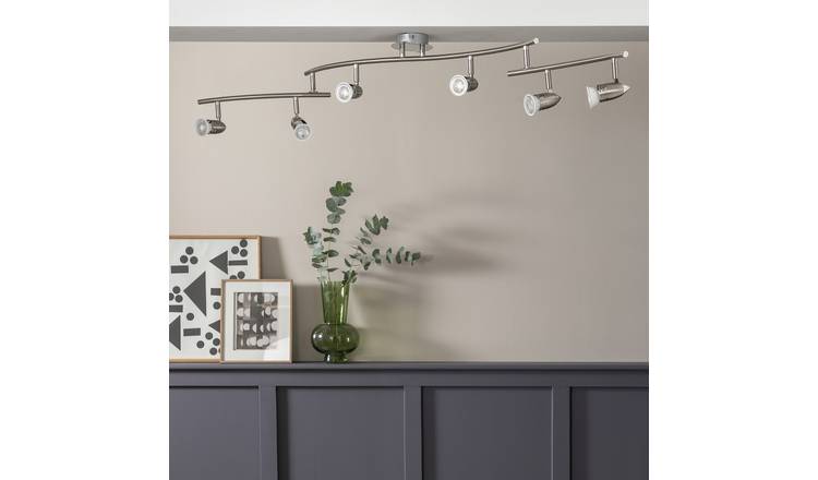 Argos Home Norton 6 light folding ceiling bar in chrome - British product