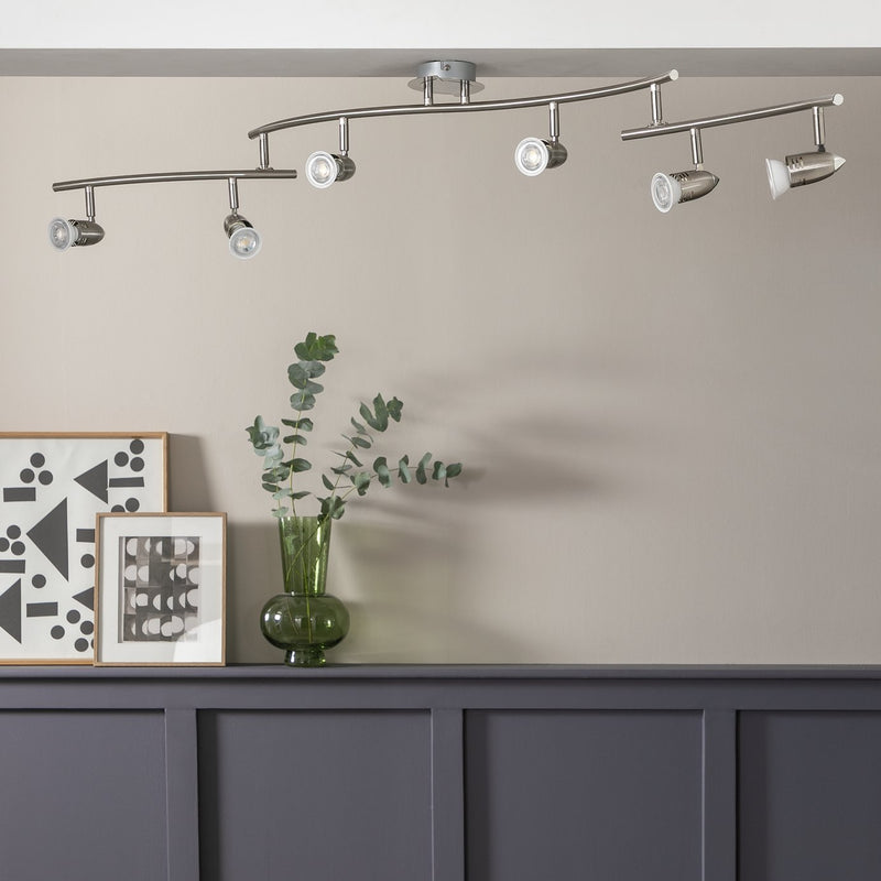 Argos Home Norton 6 light folding ceiling bar in chrome - British product