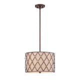 Quoizel Brown Lattice 3 Light Medium Pendant GOODS Costco UK