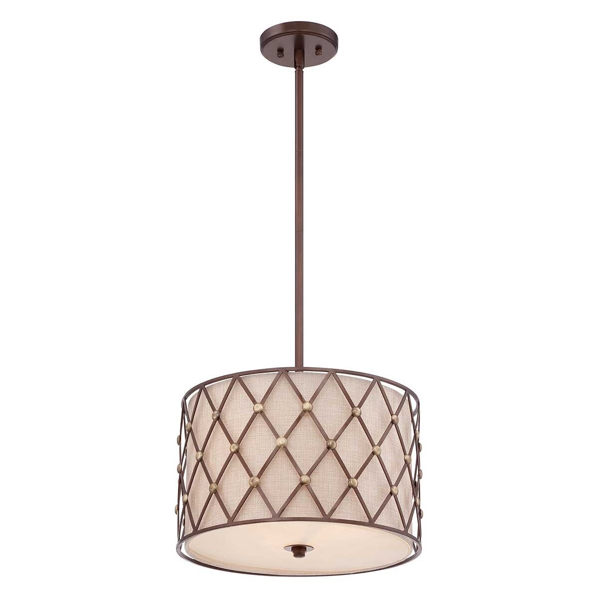 Quoizel Brown Lattice 3 Light Medium Pendant GOODS Costco UK