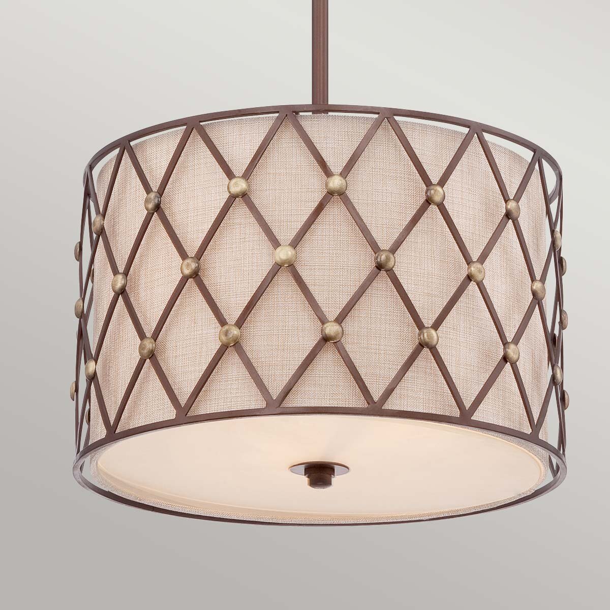 Quoizel Brown Lattice 3 Light Medium Pendant GOODS Costco UK