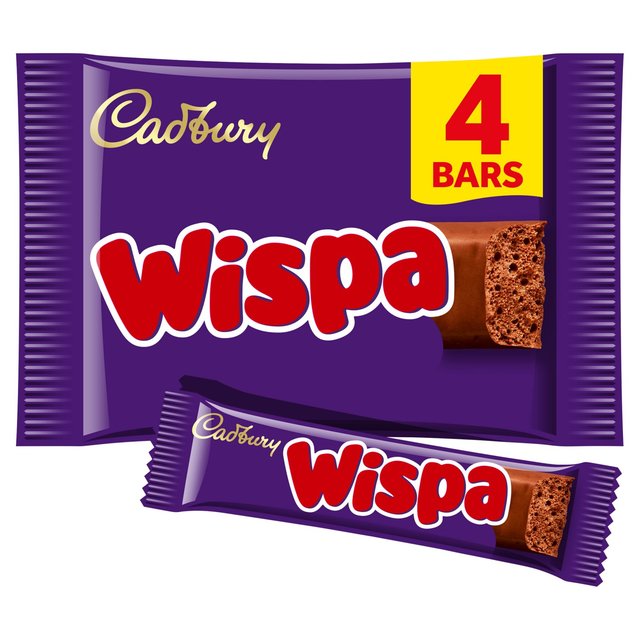 Cadbury Wispa Chocolate Bar Multipack   4 x 27.9g