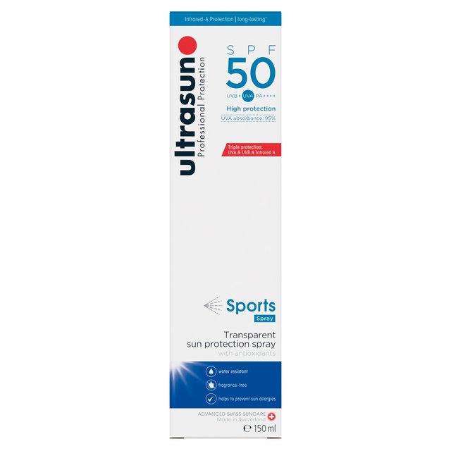 Ultrasun SPF 50 Sports Spray Sunscreen   150ml GOODS M&S   