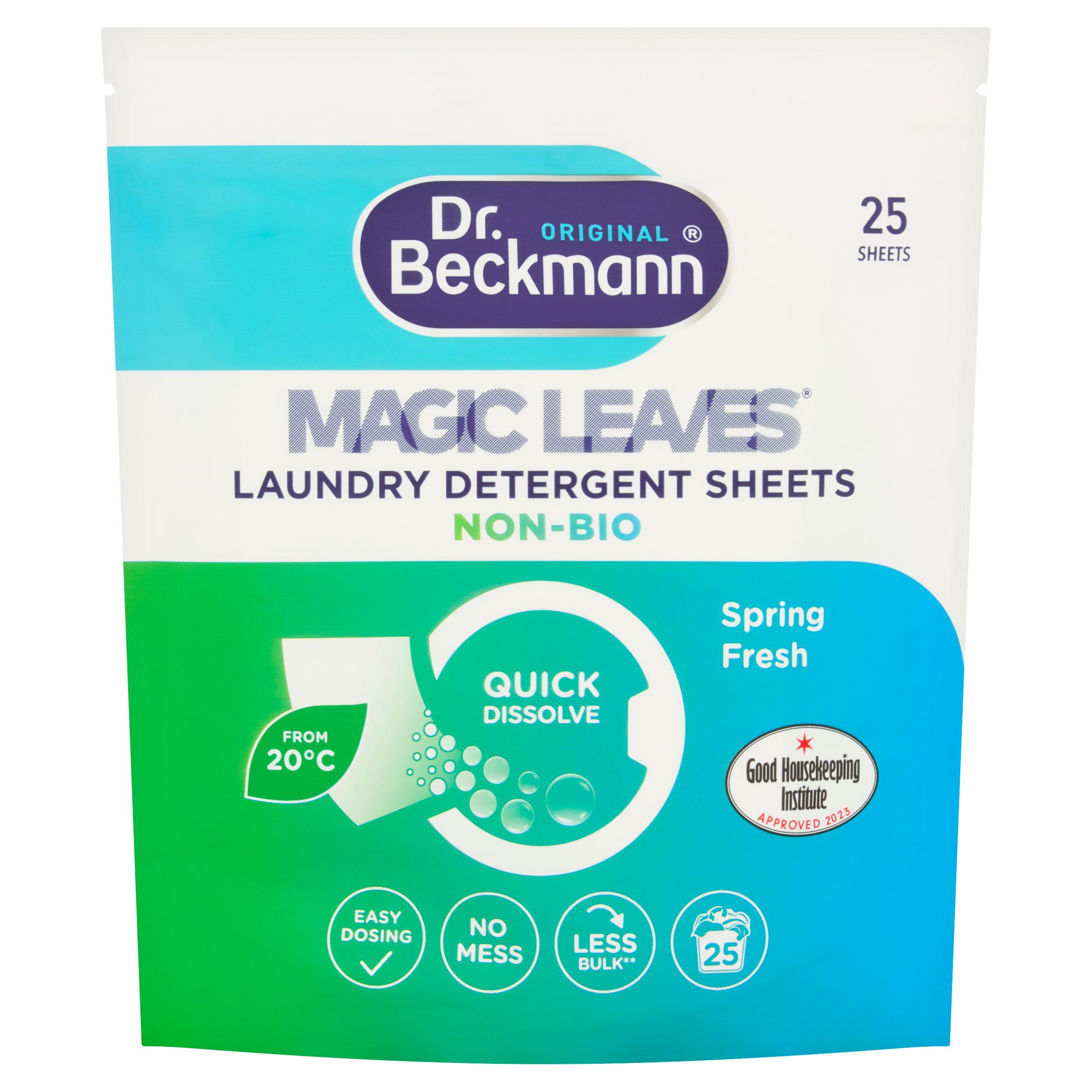 Dr. Beckmann Original Magic Leaves Laundry Detergent Sheets Non Bio Intense Fresh 25 Washes 100g GOODS Sainsburys   