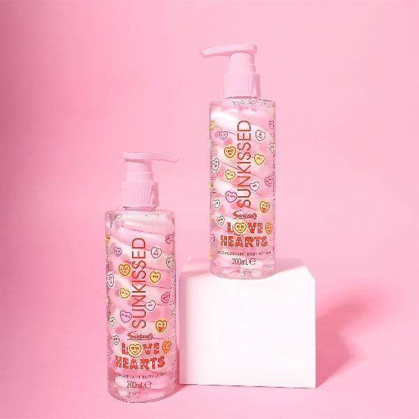 Sunkissed Love Hearts body lotion blackcurrant 200ml, UK version
