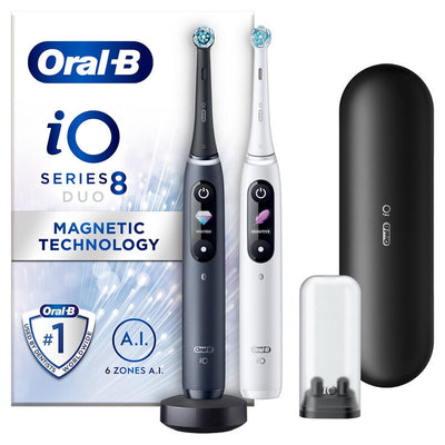 Costco UK Oral-B iO Series 8 White Black Toothbrush Duo Pack- Buy online at McGrocer