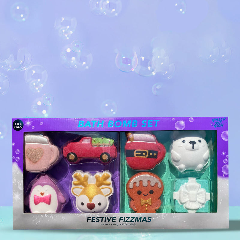 Holler Glow Festive Fizzmas Bath Bombs, UK version
