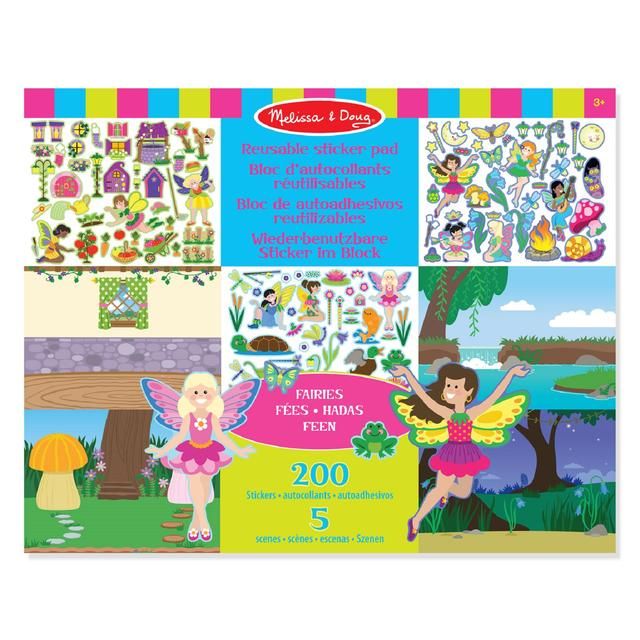 Melissa & Doug Reusable Sticker Pad Fairies 3yrs+ GOODS M&S   