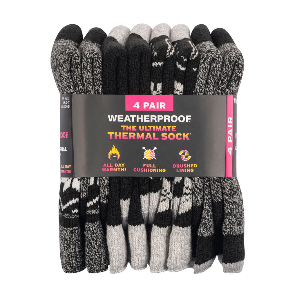 Weatherproof Ladies Thermal Sock, 4 Pack