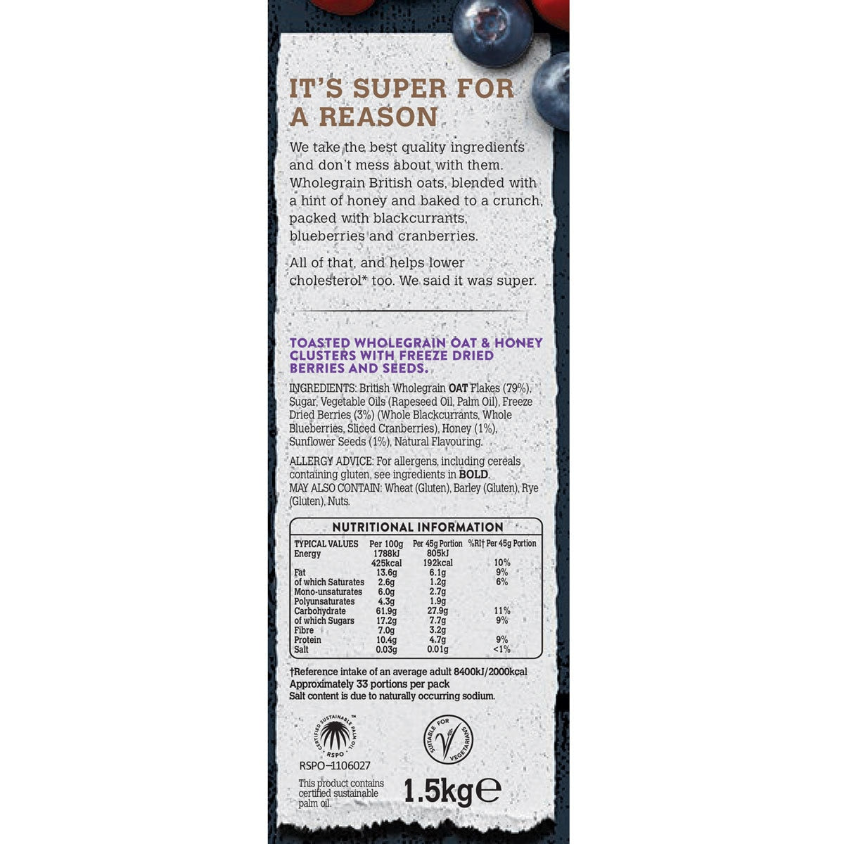 Jordans Super Berry Granola 1.5kg, UK version