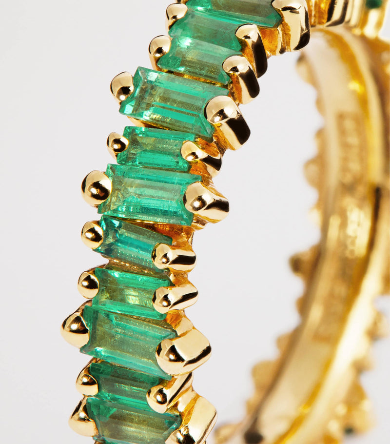 Suzanne Kalan yellow gold emerald eternity ring, UK version