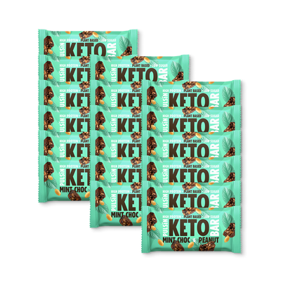 Holland & Barrett Pulsin Mint Chocolate & Peanut Keto Bar 18 x 50g- Buy online at McGrocer