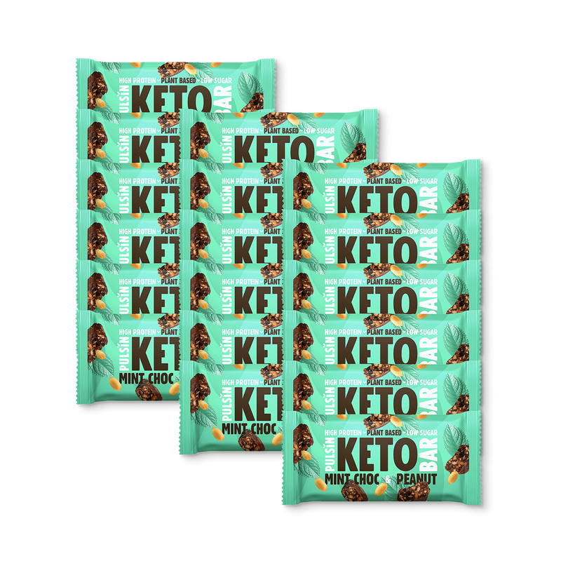 Pulsin mint chocolate peanut keto bar multipack 18x50g, UK version