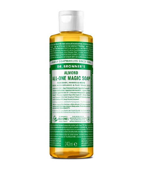 Dr Bronner almond all-one magic soap 240ml - British product
