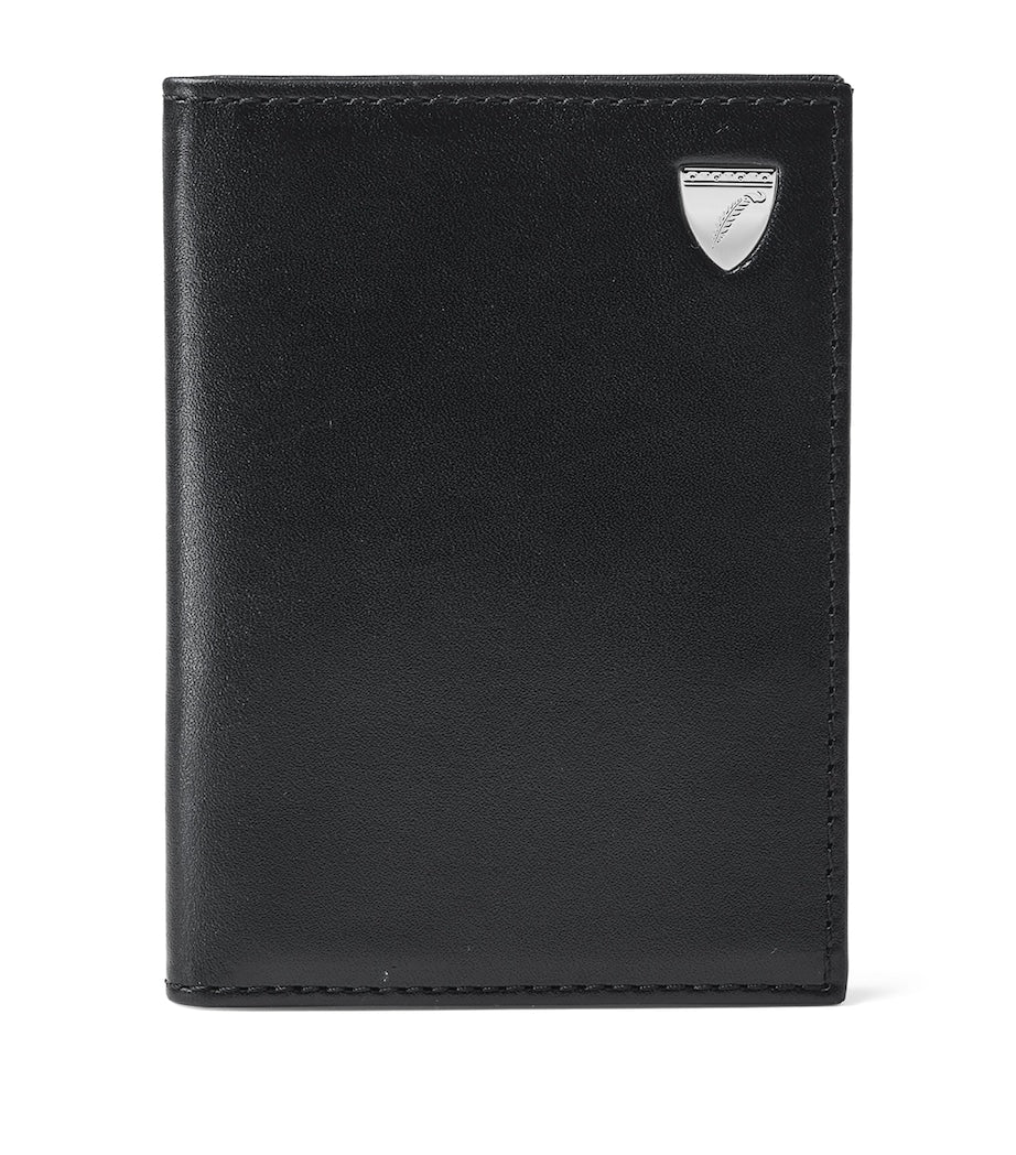 Aspinal of London leather double fold card holder 11cm, imported from the UK