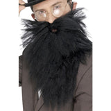 Smiffys long beard and moustache set in black, UK version