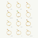 MUCHV gold Libra zodiac chain ring adjustable, UK version