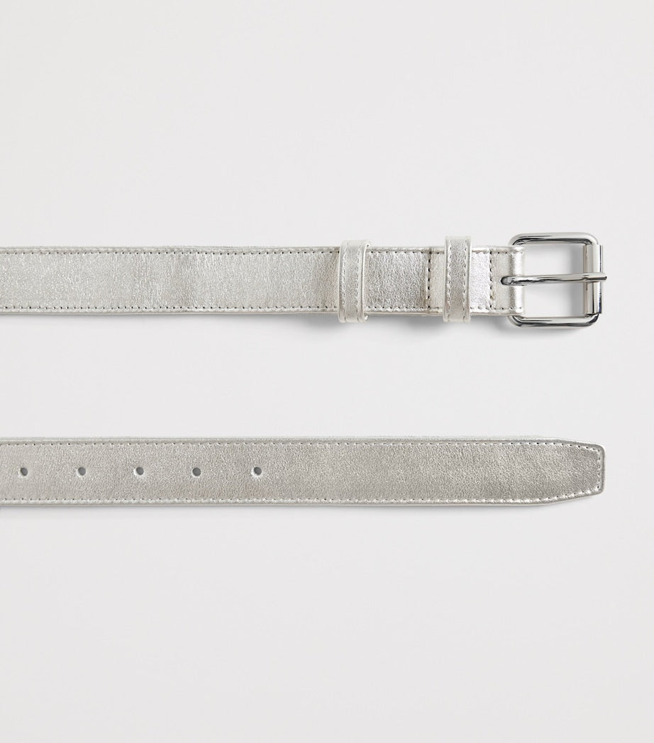 Comme Des Garçons belt silver metallic leather, imported from the UK