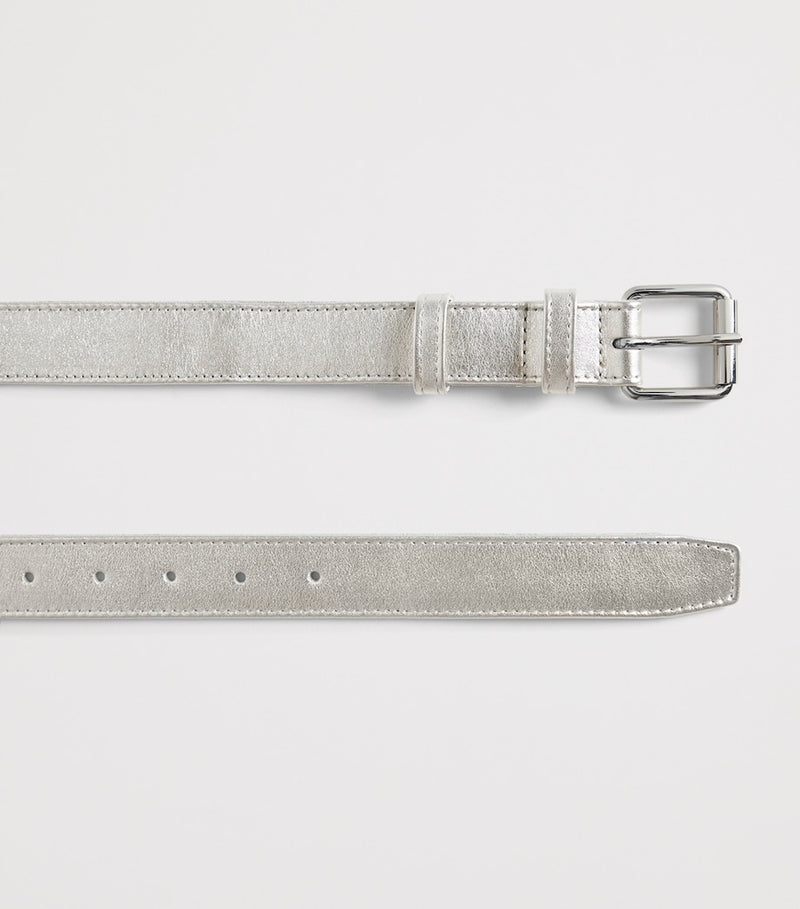 Comme Des Garçons belt silver metallic leather, imported from the UK