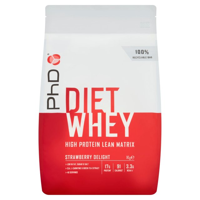 PhD Nutrition Strawberry Delight Diet Whey Powder   1kg GOODS M&S   