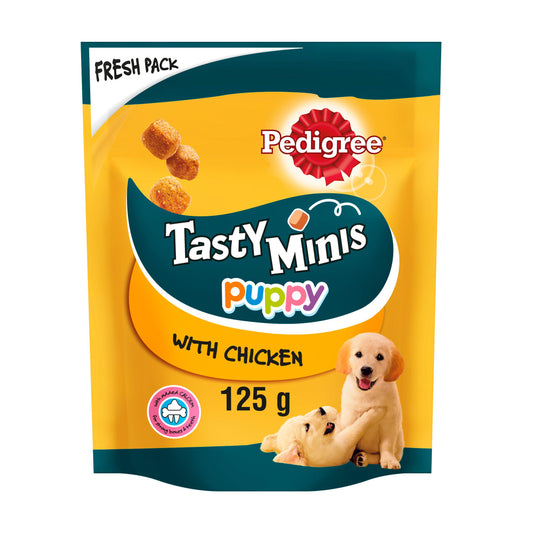 Pedigree Tasty Minis Puppy Dog Treats Chicken Chewy Cubes 125g Dog Food & Accessories Sainsburys   