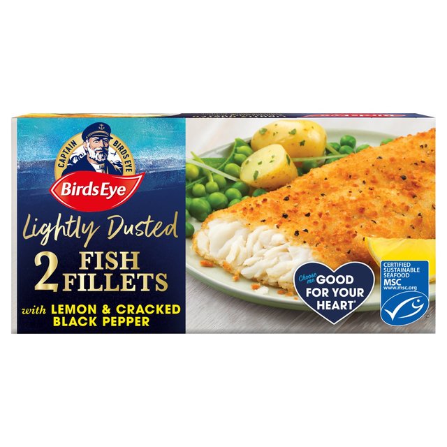 Birds Eye 2 MSC Lightly Dusted Lemon & Pepper Fish Fillets    280g