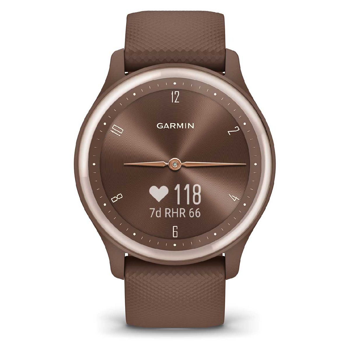 Garmin Vívomove® Sport Smartwatch - Cocoa Case and Silicone Band with Peach Gold Accents GOODS Boots   