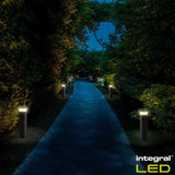 Integral outdoor bollard light black metal 420 lumens (British brand)