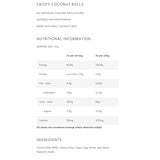 Tropical Fields crispy coconut rolls with real coconut milk and sesame seeds 265g (British brand)