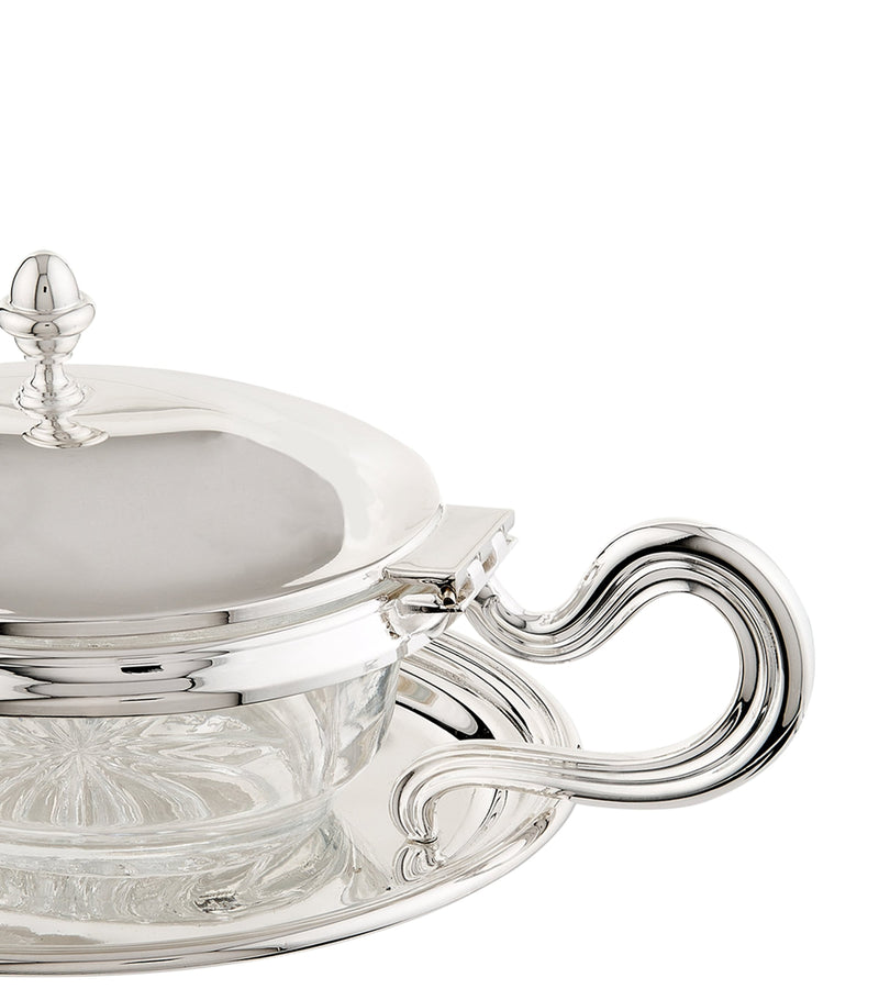 Greggio silver-plated Georgian parmesan basin with spoon, UK version