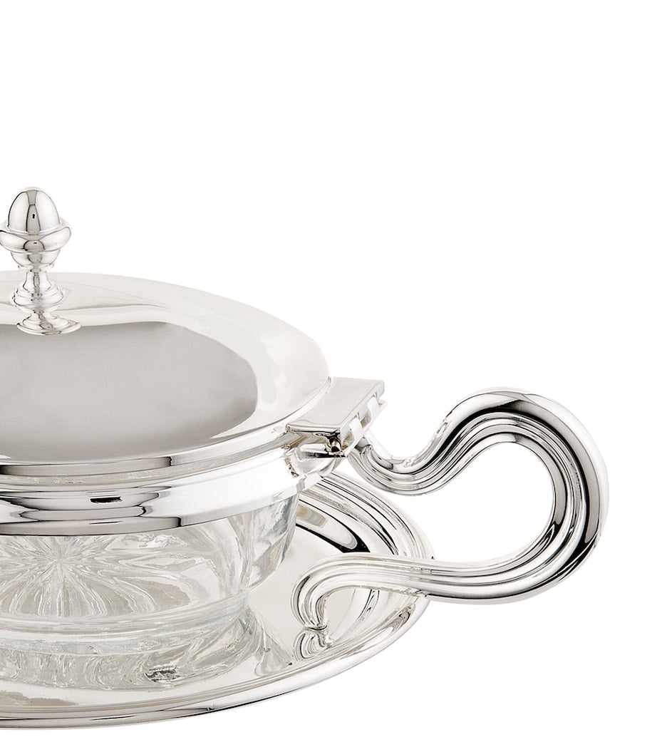 Greggio silver-plated Georgian parmesan basin with spoon, UK version