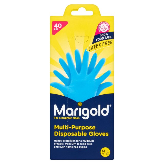 Marigold Extra Safe  Disposable Latex & Powder Free Gloves M/L Food Safe   40 per pack