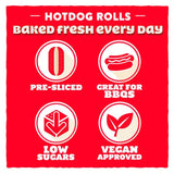 Warburtons Hot Dog Rolls   6 per pack GOODS M&S   