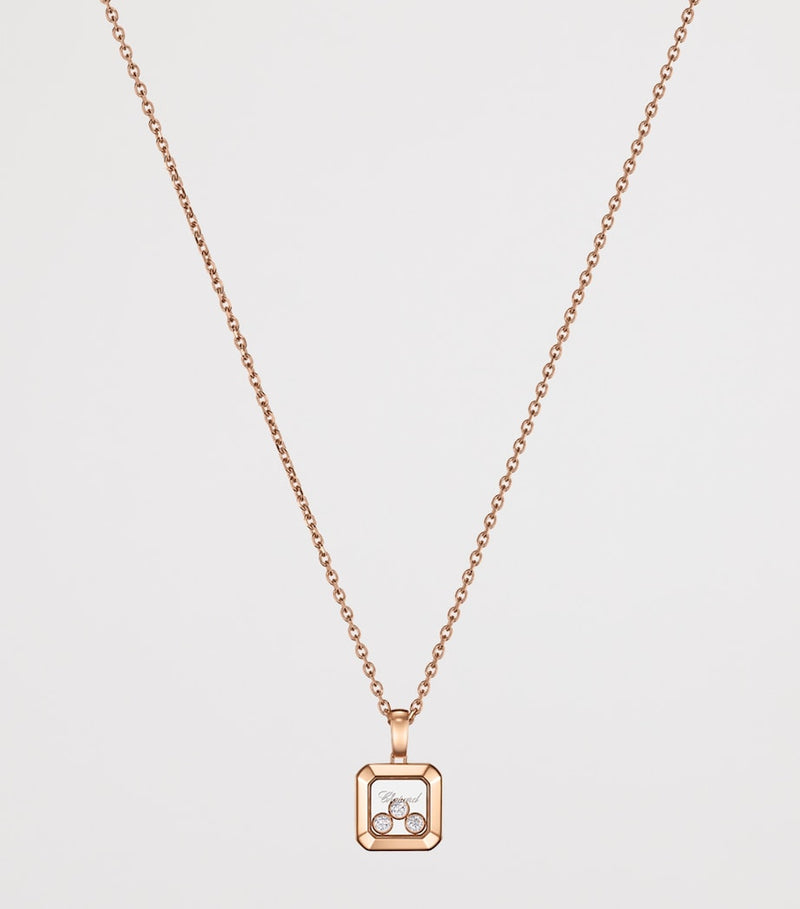 Chopard Happy Diamonds necklace rose gold diamond 42cm (British brand)