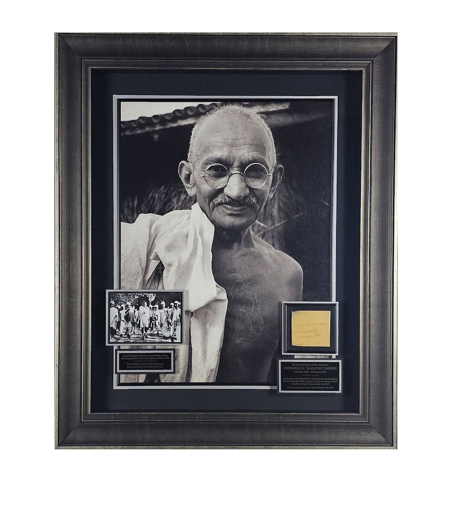 Leipzig Galleries Mahatma Gandhi signed historic display, UK version