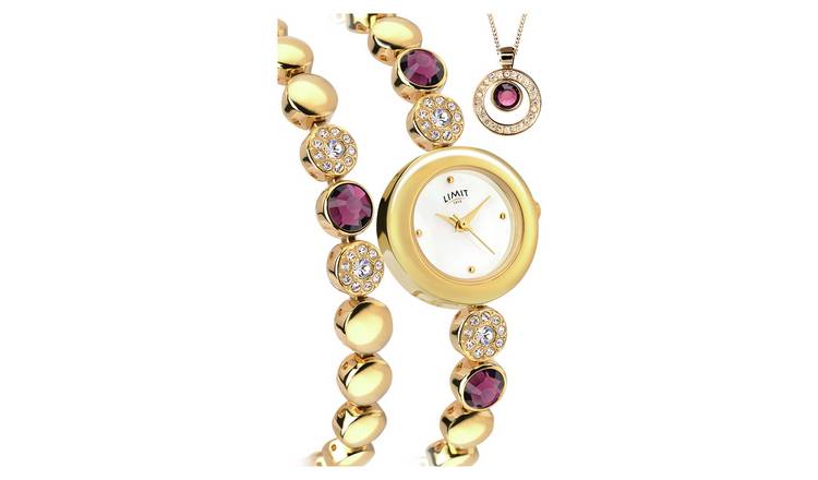 Limit ladies gold plated watch set and jewellery, UK version