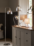 Brushed nickel Gloucester mini bedside lamp, imported from the UK