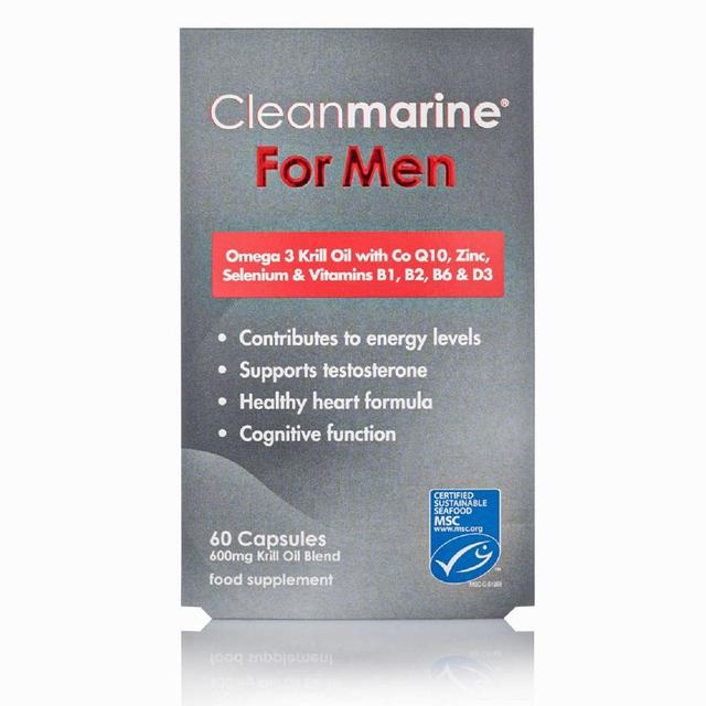 Cleanmarine Men's Omega 3 MSC Krill Oil Supplement Capsules   60 per pack GOODS M&S   