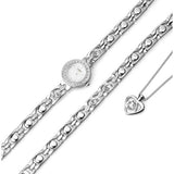 Limit ladies silver watch set with bracelet and pendant, UK version