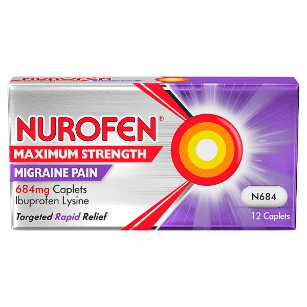 Nurofen Maximum Strength Migraine Pain 684mg 12 Caplets GOODS Superdrug   